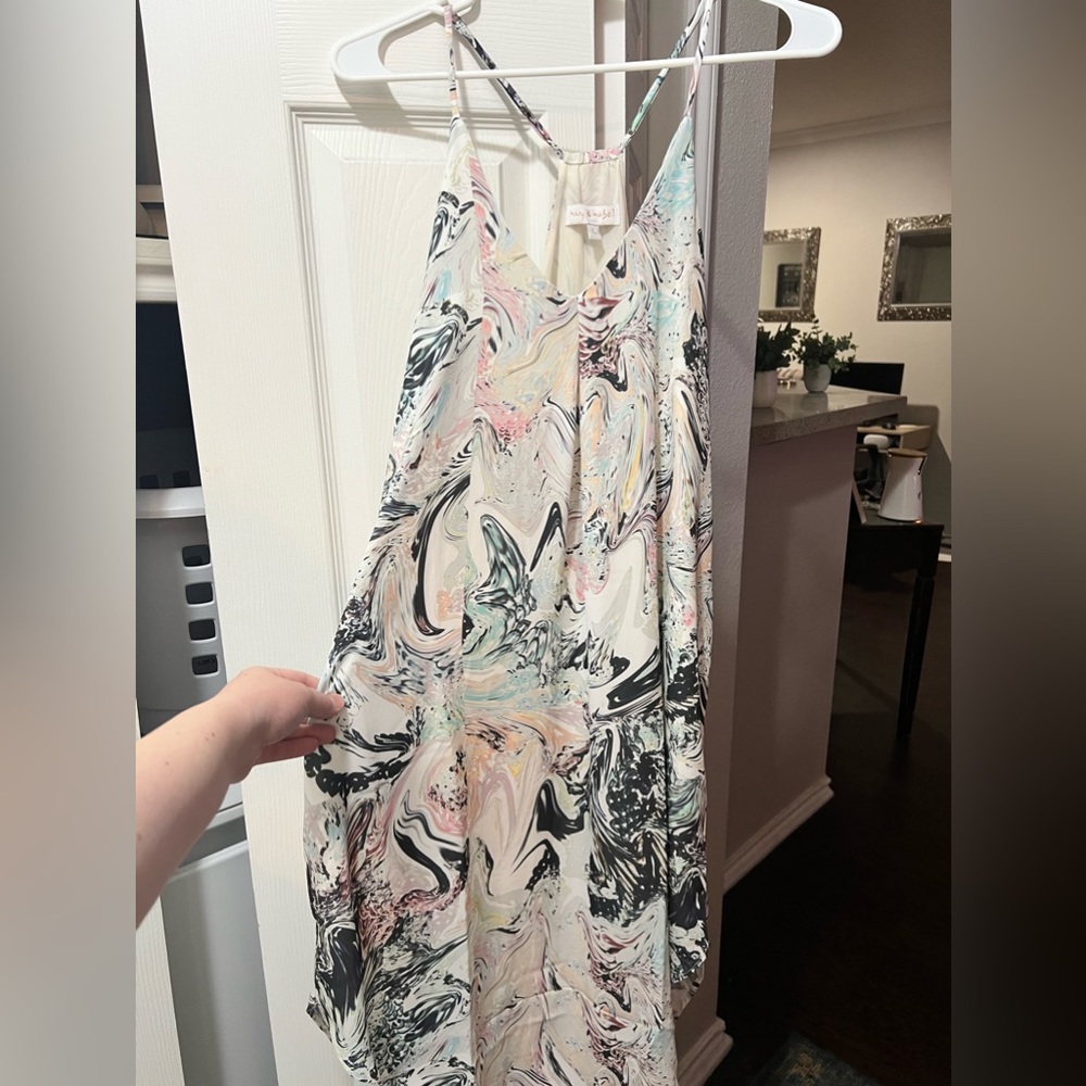Mary & Mabel Marble Print Racerback Slip Dress
